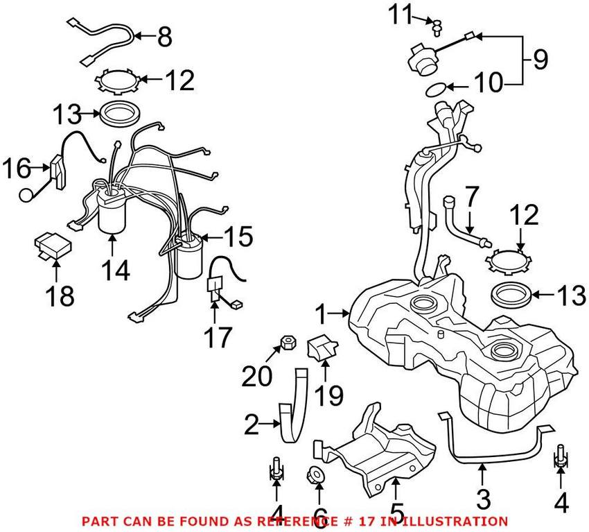 VW Fuel Tank Sending Unit - Driver Side 5N0919673S